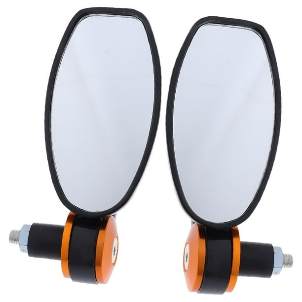 1 Par de Espejos Retrovisores terales Universales para Motocicletas Chopper ATV Scooters - Dorado + negro Yotijar Espejos retrovisores laterales de la carrera