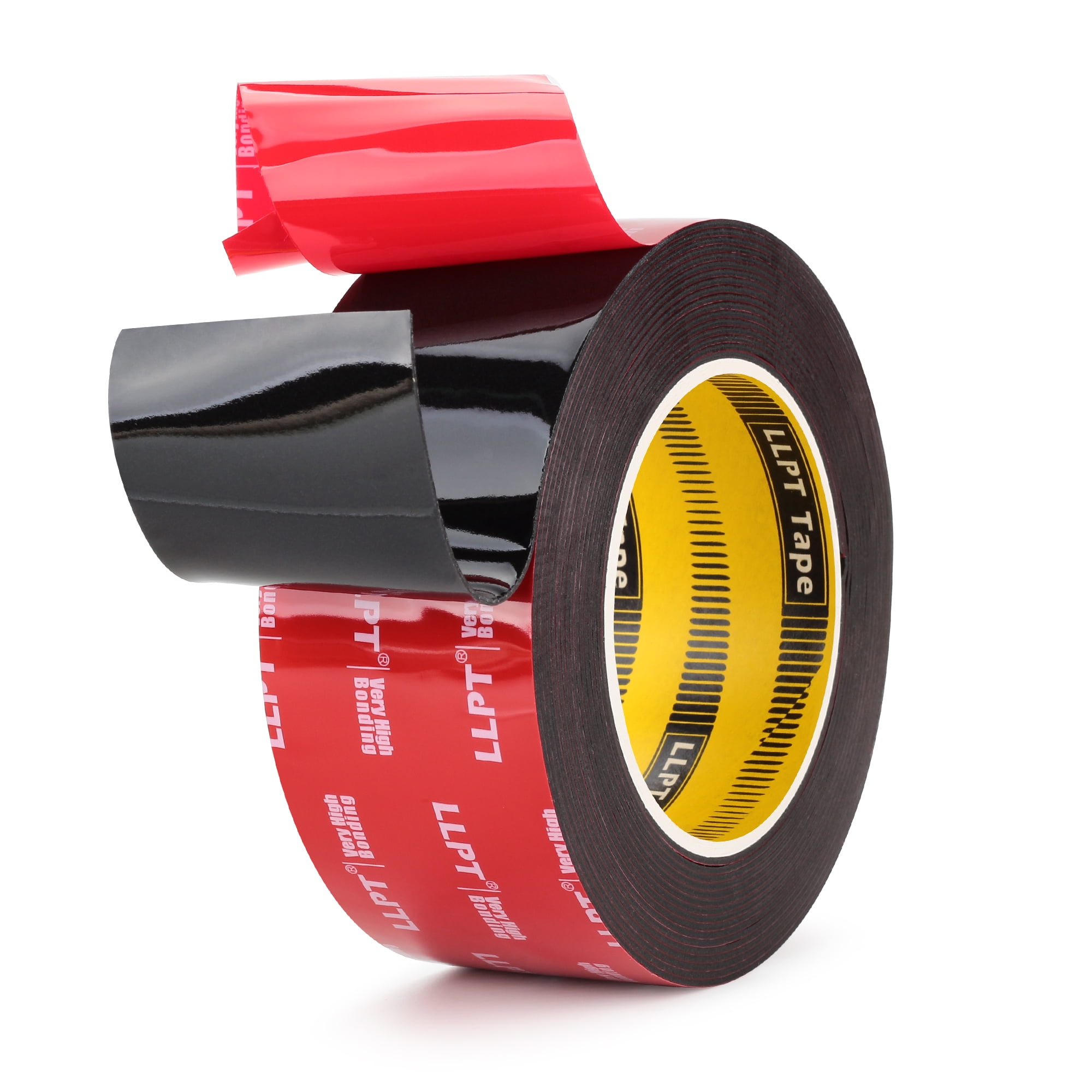 LLPT Double Sided Tape Mounting Tape 2" x 18 Ft Heavy Duty Waterproof Black Foam Tape for Home