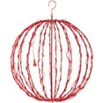 thumbnail image 5 of Wintergreen Lighting 20" LED Red Christmas Light Ball Sphere Light, Fold-Flat Red Metal Frame, 5 of 6