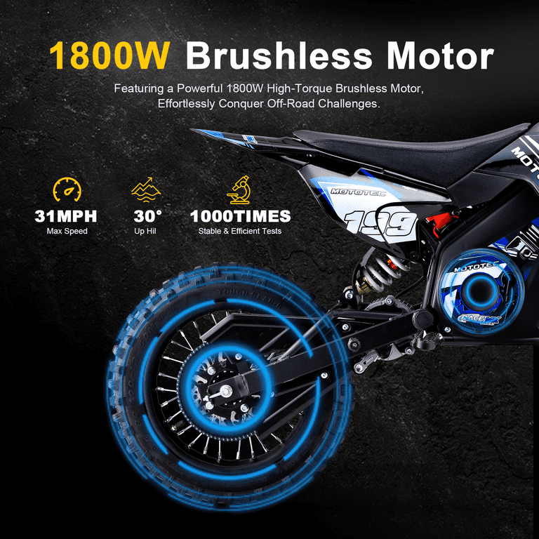 【E ❤︎ 】 MotoTec 48v 1800w Pro Electric Dirt Bike Lithium Pink-MT-Dir