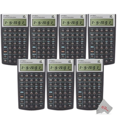 Seven Pck HP 10bII+ Financial Calculator Black