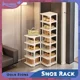 thumbnail image 2 of Zapatero de 9 capas, organizador de zapatos, esquina de pared, apilable, ahorra espacio, estante de almacenamiento de zapatos estrechos, armario de almacenamiento, estantes para zapatos, 2 of 4
