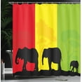 thumbnail image 3 of Ambesonne Silhouette Shower Curtain, Fauna, 69"Wx70"L, Yellow Lime Green, 3 of 4
