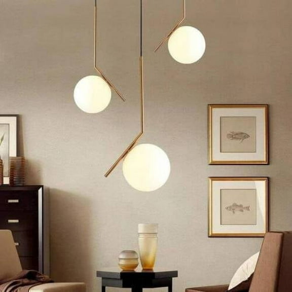 3 Glass Globe Brass Sputnik Shade Chandelier Light Fixture Ceiling Light Pendant