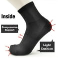 thumbnail image 5 of Busy Socks 3 Pack Men's Women's Quarter Wool Socks Athletic Wool Socks for Light Hiking Walking Workout, Large, Black, 5 of 6