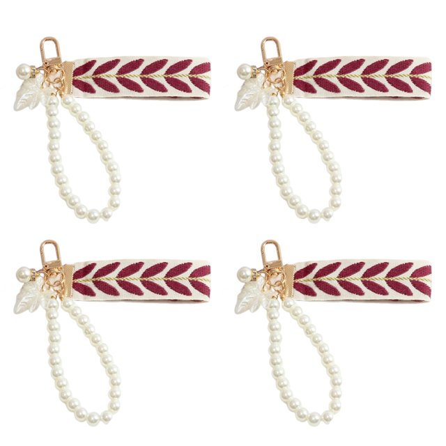 Guardurnaity Conjunto de 4 piezas: Perla para mujer, Llave corta con cuentas, Elegante, versátil, duradera y fácil de limpiar, Resistente, Ideal Ropa, zapatos y accesorios Miscelánea Rojo