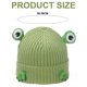 thumbnail image 2 of Gorro de lana con protección para las orejas con forma de rana de dibujos animados, divertido gorro de lana holgado y cálido para esquiar en invierno, 2 of 5
