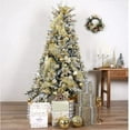 thumbnail image 4 of 12 Pack Gold Xmas Glitter Poinsettia 5.1 inch Artificial Flowers Christmas Tree Decorations Clearance Ornaments, 4 of 7