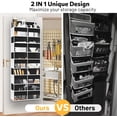 thumbnail image 2 of Over the Door Organizer s Extra Large Behind Door Storage of Compartments lbs Weight Capacity Over Door Organizer Door Hanging Organizer for Closet Diaper Organizer Room, 2 of 7