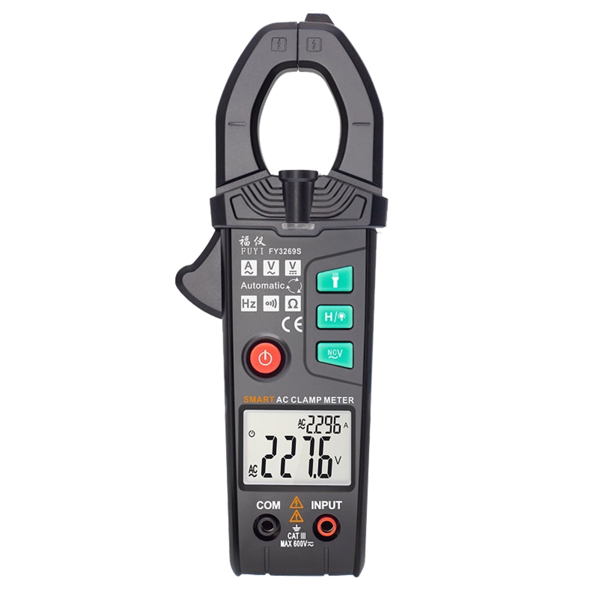 FUYI AC Clamp Meter 6000 Count High Automatic Clamp Multimeter Multifunctional Dual Parameter