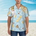 thumbnail image 4 of Lsque Cute Gnome Bee Collects Honey pattern Hawaiian Shirt for Men, Unisex Summer Beach Casual Short Sleeve Button Down Shirts-X-Large, 4 of 9