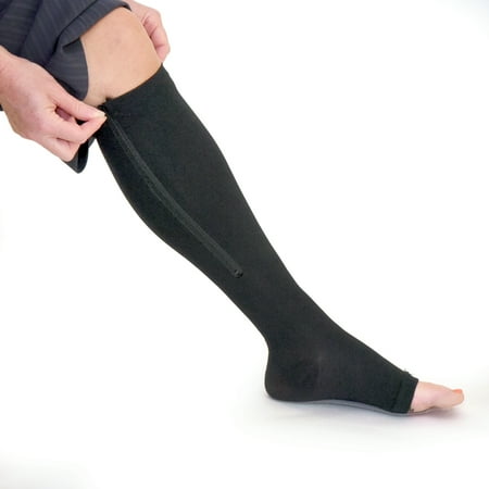 Zippered Compression Socks Medical Grade – Firm, Easy-On, (15-20 mmHg