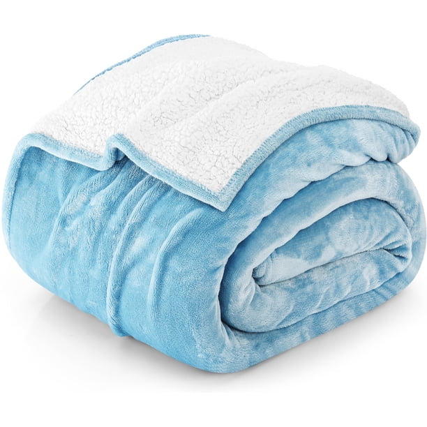 Manta Utopia Bedding Sherpa King Size, color azul lavado, 230 x 260 cm