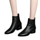 thumbnail image 3 of NECHOLOGY Botas Mujer Adulto Femenino Zapatos Botines de mujer Mujer Color sólido Cómodo Tacones cuadrados Cremallera Botines cortos Zapatos de punta estrecha (Black, 7.5), 3 of 7