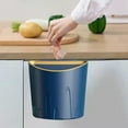 thumbnail image 4 of AuroraX 2.6L Kitchen Trash Can Blue Waterproof Mounted Hanging Arched Shape Garbage Container Basket Modern Plastic Trash Bin for Compact Spaces, 4 of 6