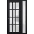 thumbnail image 3 of Front Exterior Prehung FiberGlass Door Frosted Glass / Manux 8312 Matte Black / Side Exterior Window / -W36+12" x H80"-Right-hand Inswing, 3 of 6