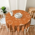thumbnail image 6 of Fall Tablecloth Round 60 Inch White Pumpkins Burnt Orange Table Cloth,Stain Resistance Polyester Thanksgiving Day Harvest Table Covers for Kitchen Dining,Small Tablecloth for Party Picnic, 6 of 6