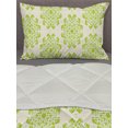 thumbnail image 3 of Abstract Comforter & Sham Bedding Set, Natural Layout of Flower Shapes Drawn with Many Intersecting Streaks, 3 pcs Duvet Set Microfiber Filling Quilt, 5 Sizes, Yellow Green and Cream, by Ambesonne, 3 of 4