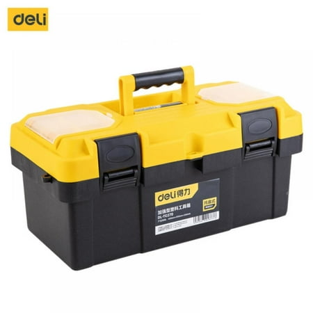 

Retap Deli 17 Tool Box Portable Plastic Removable Tray Dual Lock Secured DIY Art Box