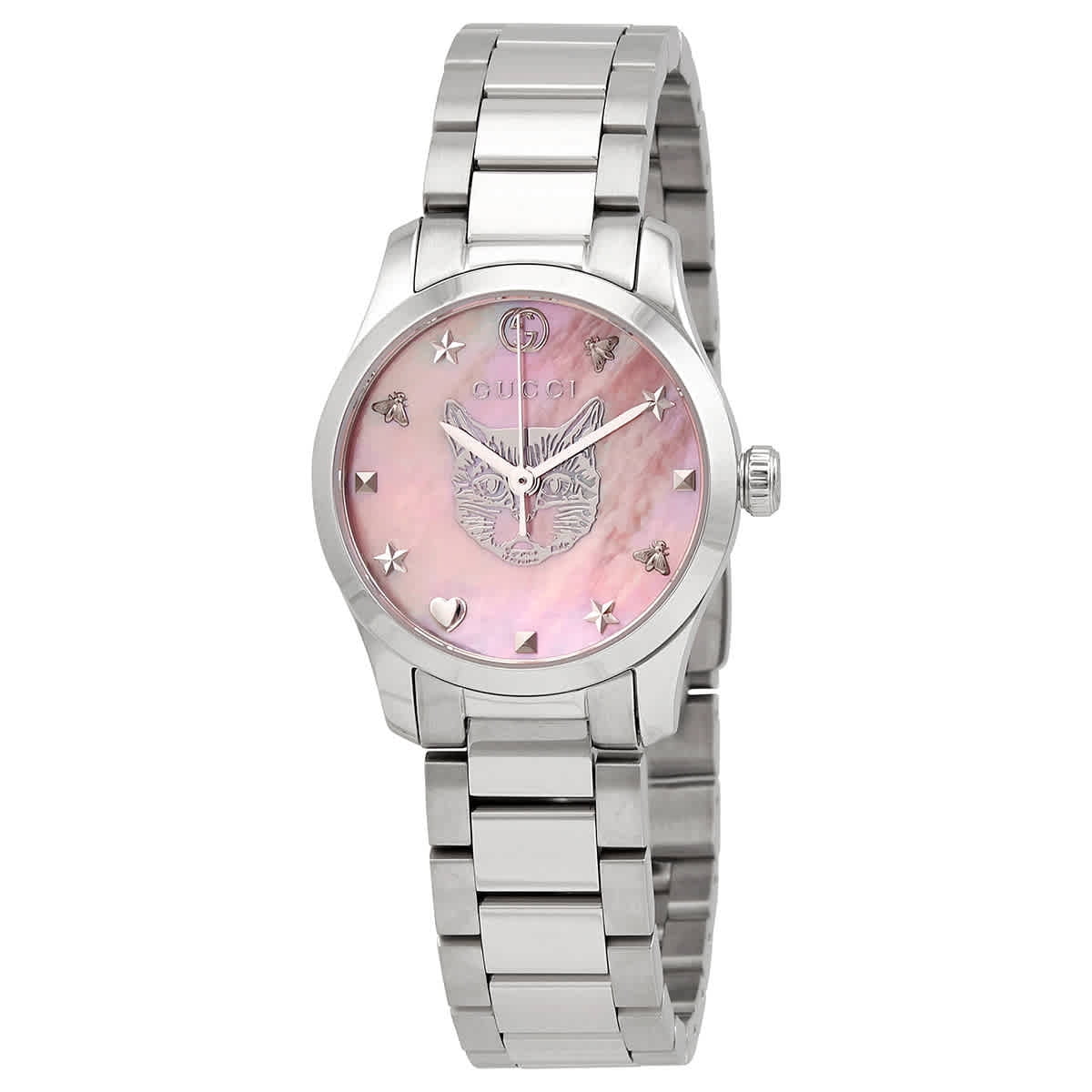 Gucci G-Timeless Quartz Pink Mother of Pearl Dial Ladies Watch YA1265013 -  