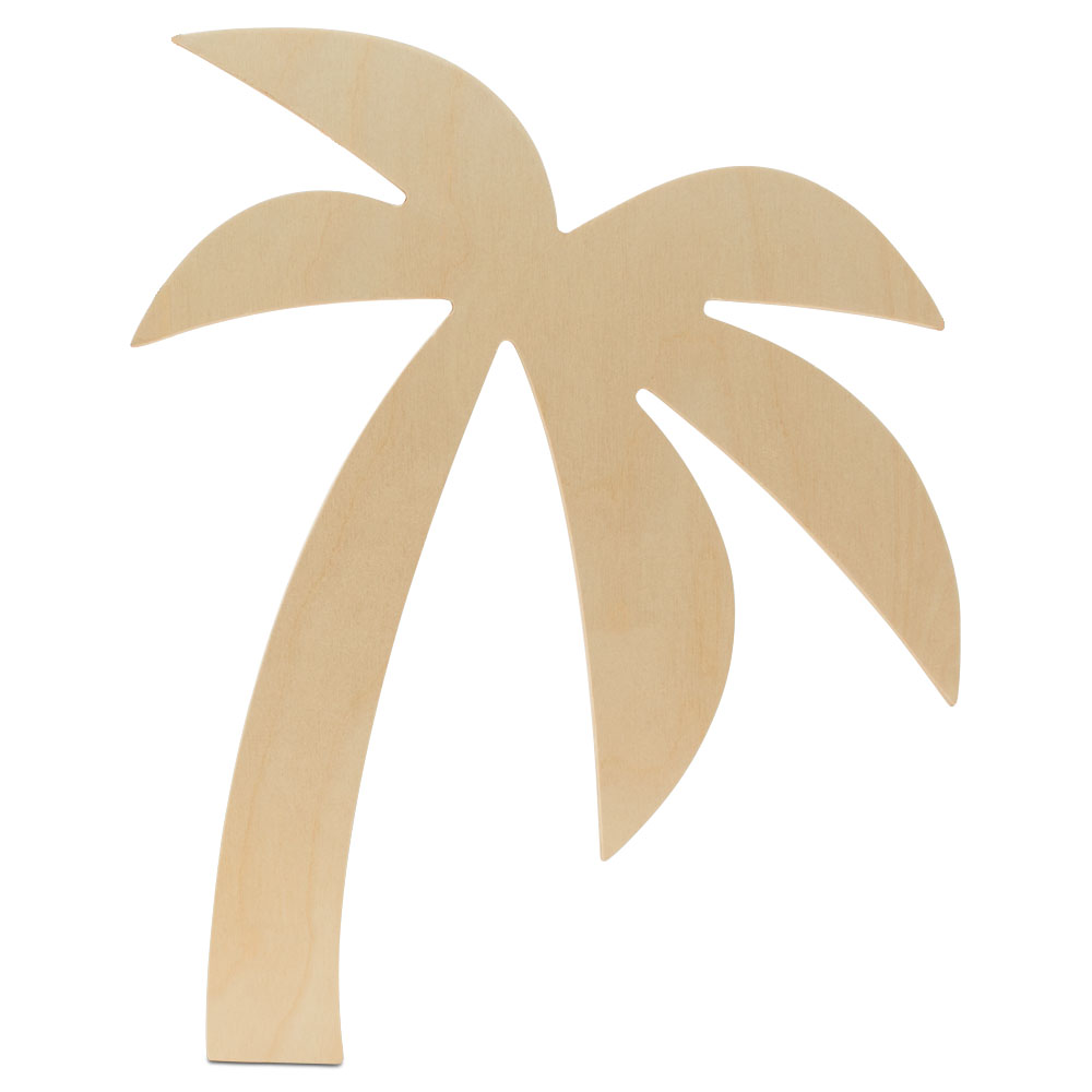 Unfinished Wooden Palm Tree Cutout, 14, Pack of 25 Wooden Shapes