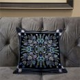 thumbnail image 7 of Paisley Leaf Geo Duo Indoor/Outdoor Pillow with Removable Cover in Black Gray Midnight Blue16x16, 7 of 7