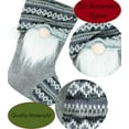 thumbnail image 3 of Gnome Santa 18 Inch Stocking- Snowy Gray Traditional Knit Design, 3 of 5