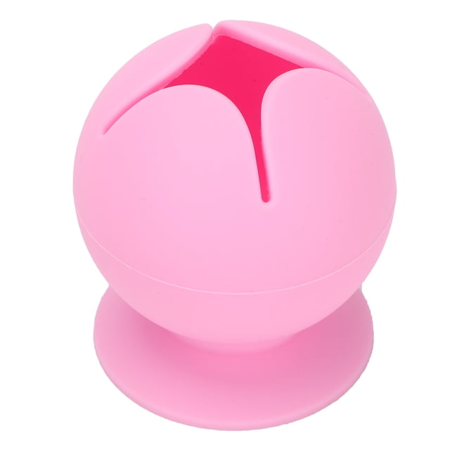 Recolector de desechos de silicona con ventosa para recolectar desechos de vinilo para desmalezar, almacenamiento de escritorio, color rosa