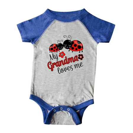 

Inktastic My Grandma Loves Me with Cute Ladybugs Gift Baby Boy or Baby Girl Bodysuit