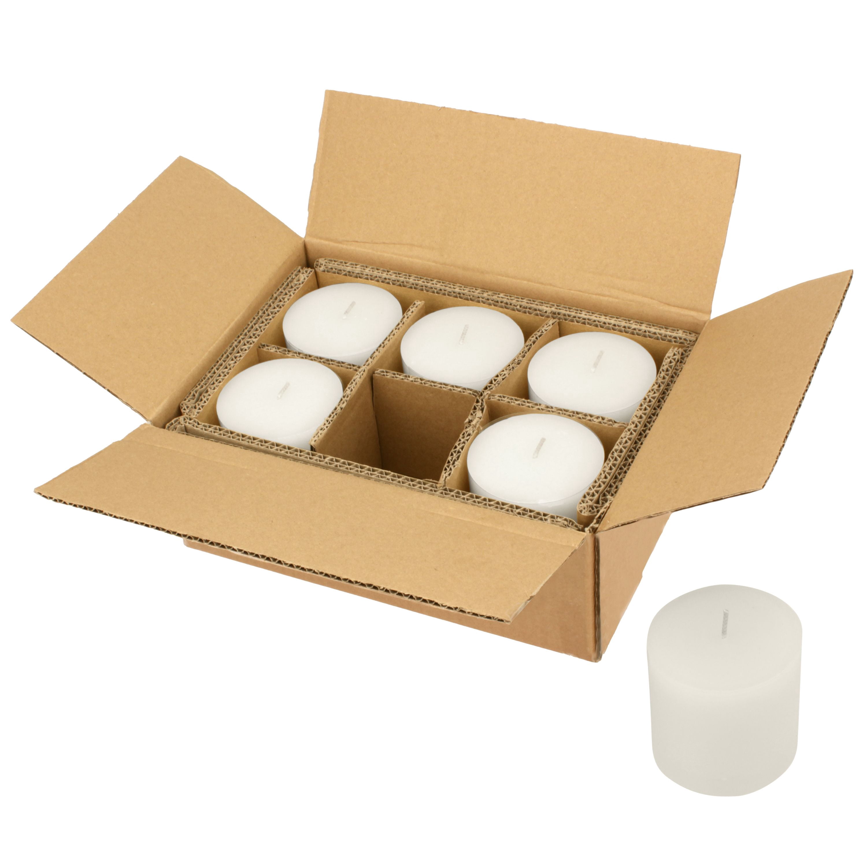 Stonebriar 3" x 3" Unscented Pillar Candles, 6 Pack with 18 Burn Time