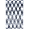 thumbnail image 2 of Safavieh Easy Care Tunisia Checkered Polyester Machine Washable Area Rug, Navy/Ivory, 5' x 8', 2 of 12