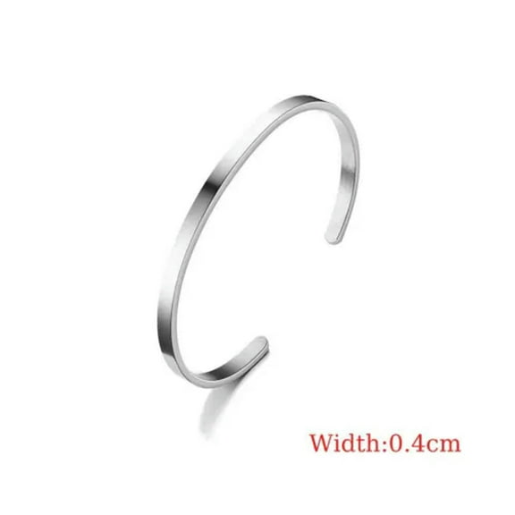 K-KED Fashion Bracelets Stainless Steel Pulseras Classic For Men Women Delicate Jewelry Gift -Silver 0.4cm