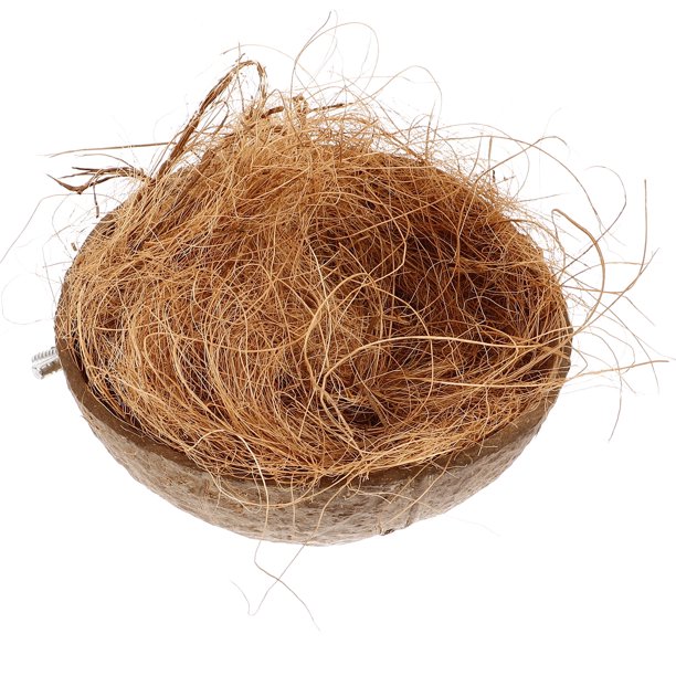 Nido de pájaro, nido de paja para jardín, jaulas, juguete para cacatúas, juguetes para loros, casa para hámster, cáscara de coco.