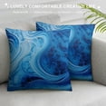 thumbnail image 3 of HENGT Marble Pillow Covers Soft Blue Cobalt Blue Sofa Couch Throw Pillows Bedroom Cushion Covers, 3 of 5