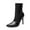 BLACK-PU, variant on Women’s Mid-Calf Sock Boots – Sleek Stiletto & Mid Heel, Stretch Knit Comfortable Fit, Elegant & Versatile Fashion Booties
