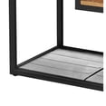thumbnail image 3 of Saltoro Sherpi Dual Level Wooden Top Side Table with Mesh Shelf, Brown and Black, 3 of 5