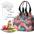 thumbnail image 4 of Pioneer Flower Floral Print Pattern Drawstring Lunch Bag Women - Drawstring Lunch Bag Insulated for Work Office - Stain-Resistant Large Lunchbags for Women with Multi-Pockets, 4 of 6