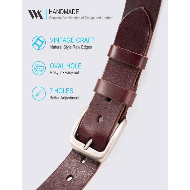 100% Genuine Italian Real Solid Leather Belt Strap Unisex Up to 46\