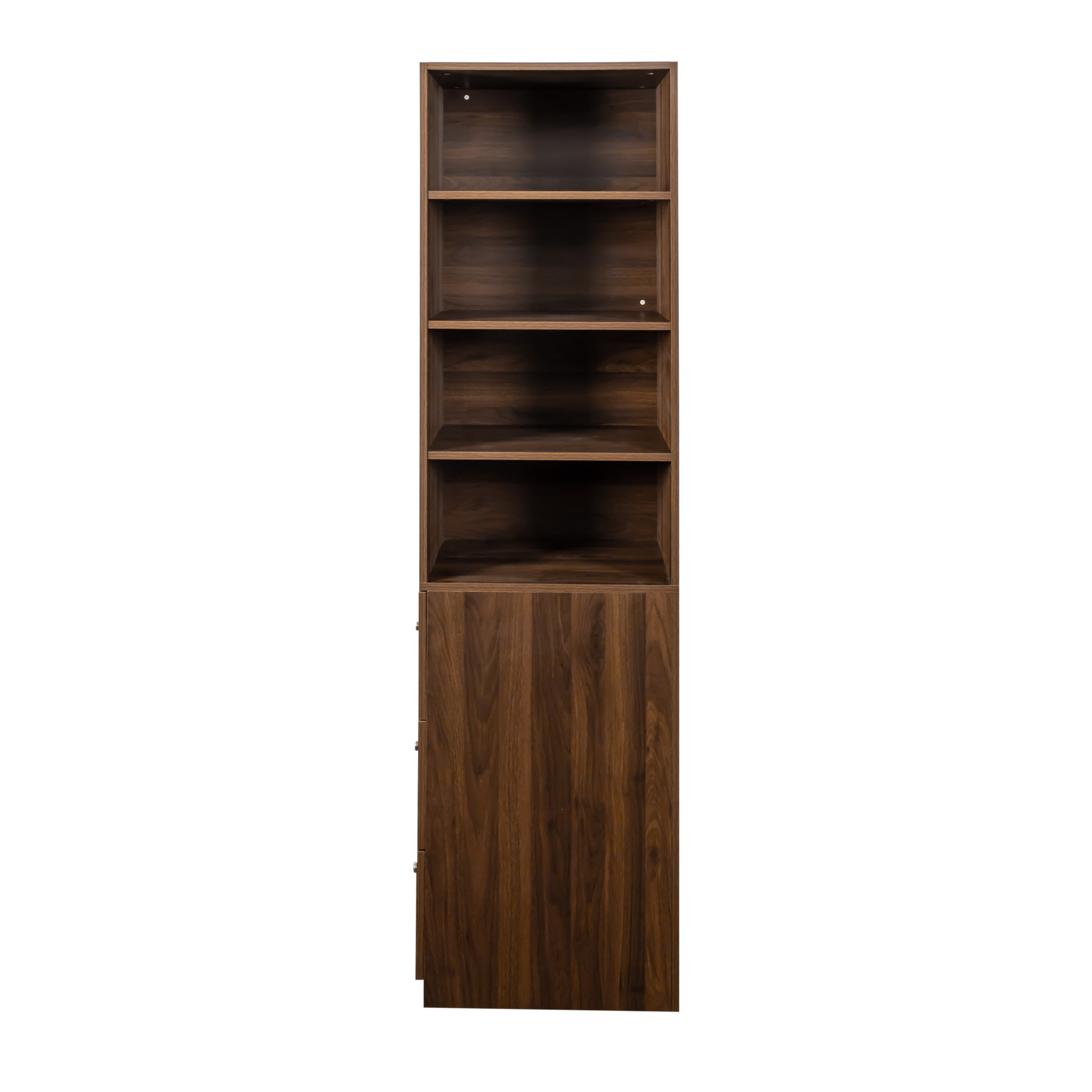 Noble House 70.87" Bookshelf Cabinet, with Shelves and Drawers, Modern Storage for Living Room or Home Office, Walnut