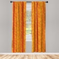 thumbnail image 5 of Ambesonne Orange Window Curtains, Vertical Stripes Floral, Each 28" W x 63" L, Orange Yellow, 5 of 5