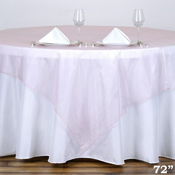 BalsaCircle 72" x 72" Yellow Sheer Organza Table Overlays Wedding Party Tablecloth Catering Linens