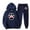 Navy, variant on Busydd 2 Piece Sets for Women Long Sleeve Paw Print Hoodie Drawstring Jogger Pants with Pockets Sweatsuits Casual Loose Travel Vacation Outfits for Women