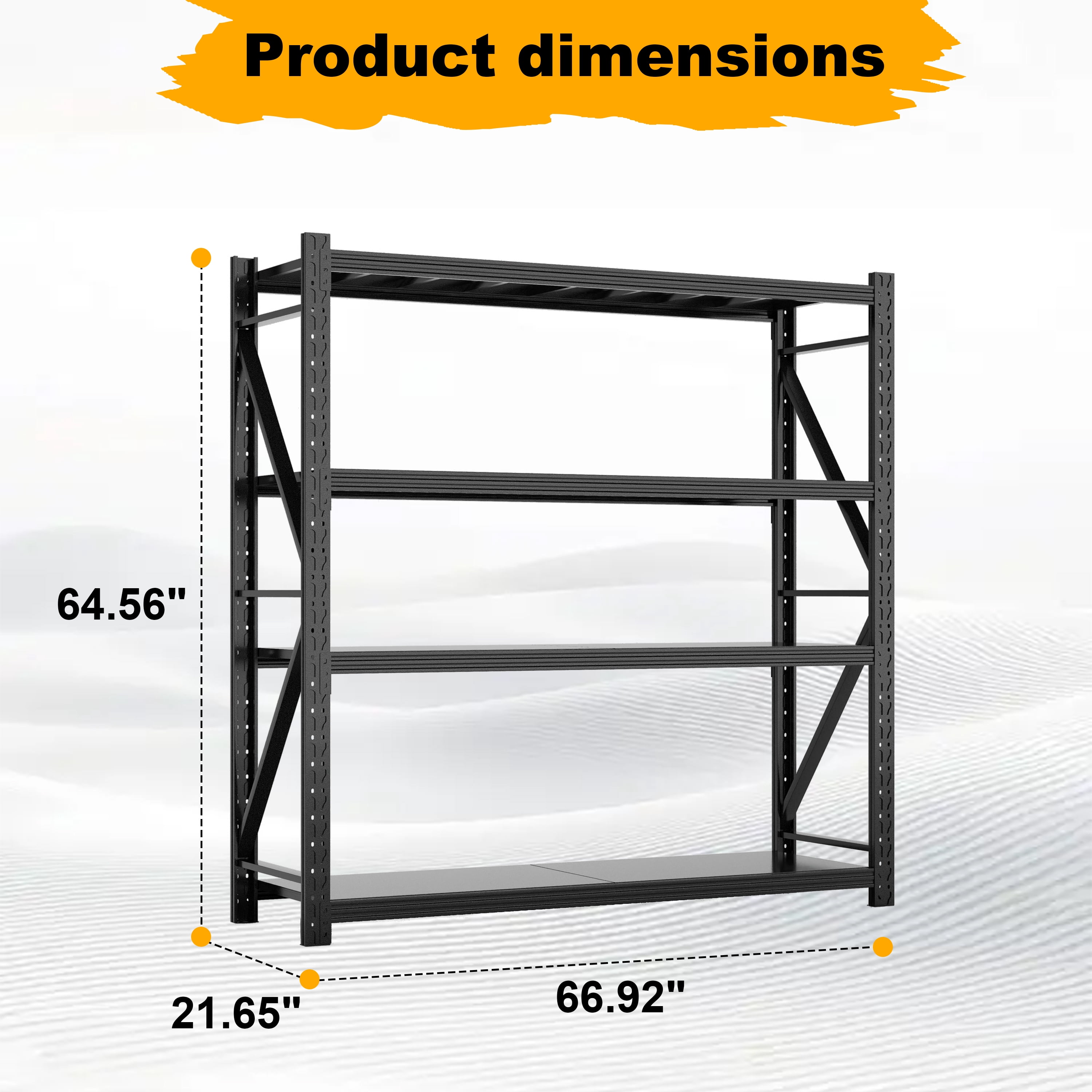 Heavy Duty Garage Shelving Unit, 4-Tier Steel Adjustable Metal Storage Rack
