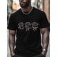 thumbnail image 1 of Camisetas de manga corta con flores de rosa negra para hombre, camisetas de cuello redondo, 1 of 7