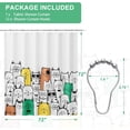 thumbnail image 4 of Shower Curtain, Washable Cute Kitty Carnival Cloth Shower Curtain Set with 12 Metal Hooks, Kawaii Waterproof Fabric Black and White Shower Curtain for Kids'' Bathroom, 72x72 Inches, 4 of 6