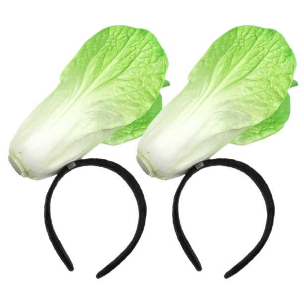 2 diademas de verduras, diadema de repollo chino, divertidas diademas para el cabello, diadema de maquillaje, tocado de fiesta para niños y adultos, fiesta de cosplay