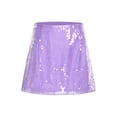 thumbnail image 3 of iixpin Womens Sequin Skirt Side Zipper Fully Lined Short Skirt Glittery Bodycon Miniskirt Lavender S, 3 of 6