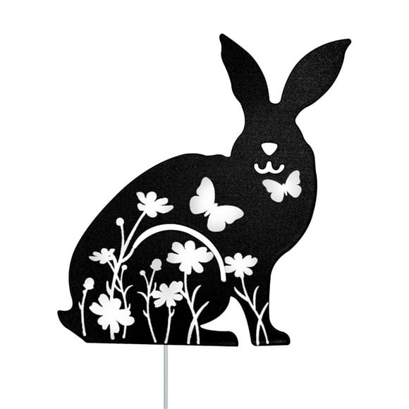 Eoozwa Rabbit Iron Garden Stake Decorative Metal Stakes for Outdoor Decor Rust Resistant Hardware Craft for Yard Patio Lawn Color Garden Art Plugin Decor