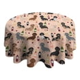 thumbnail image 4 of Black Cute Dachshund Dog and Wine Round Tablecloth 60"x60",Wrinkle Wipeable Table Cloth for Kitchen Dining Room Picnic Patio Party, 4 of 6