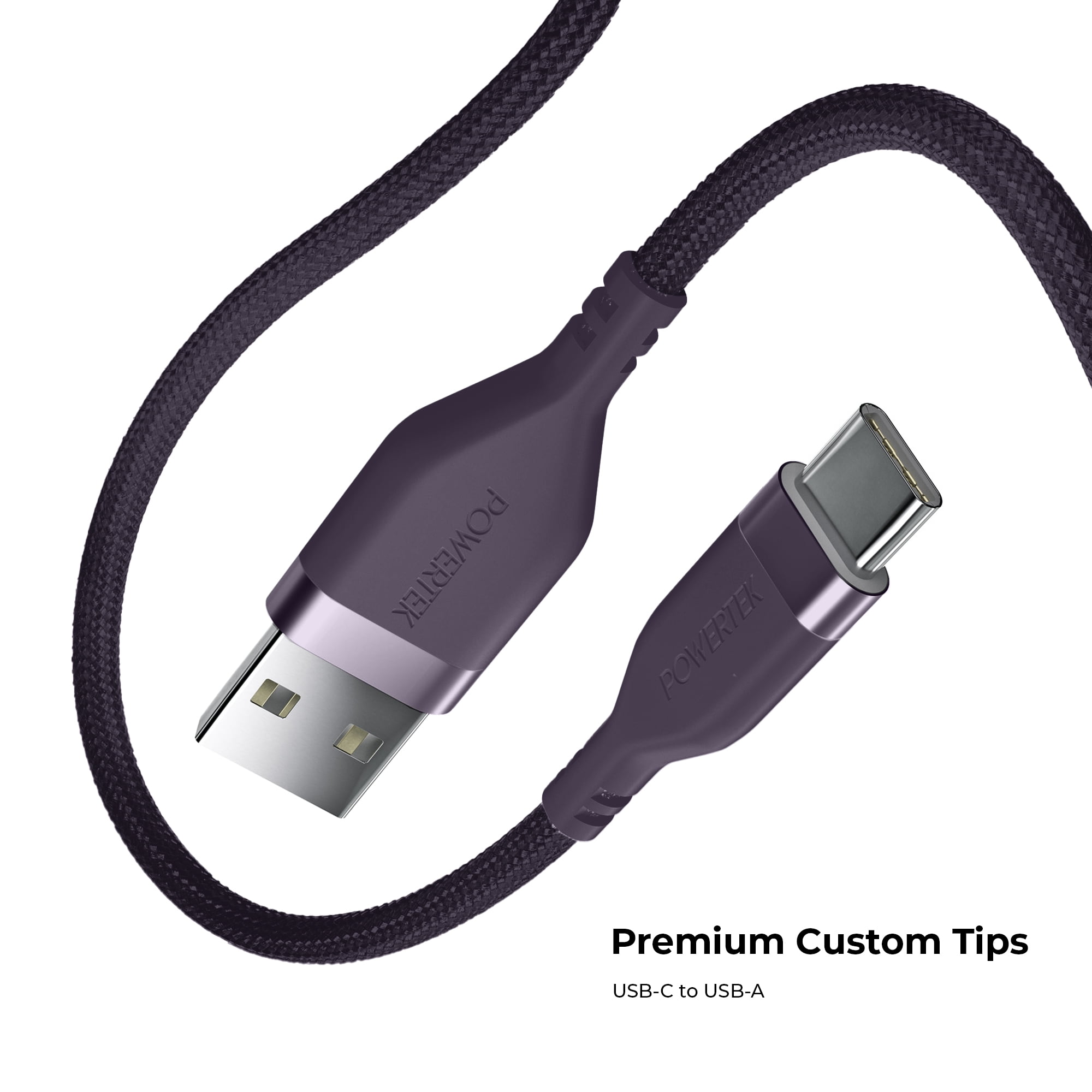 Liquipel Powertek Premium Braided USB-A to USB-C Cable - Purple